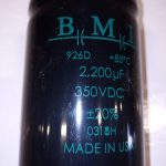 CAPACITOR 350VDC 2200 UF, 85C +-20% DIM. 103MM.X 76 MM.